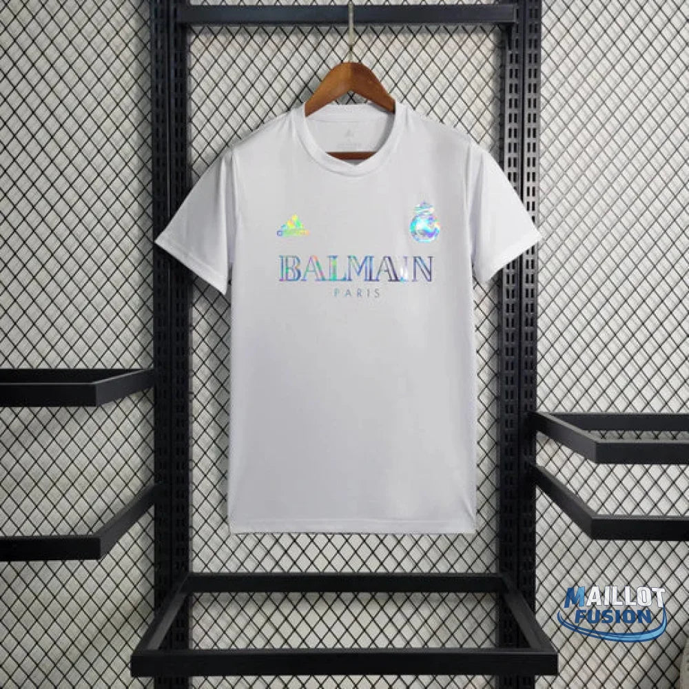 Maillot Real Madrid foot Balmain blanc 2023 2024